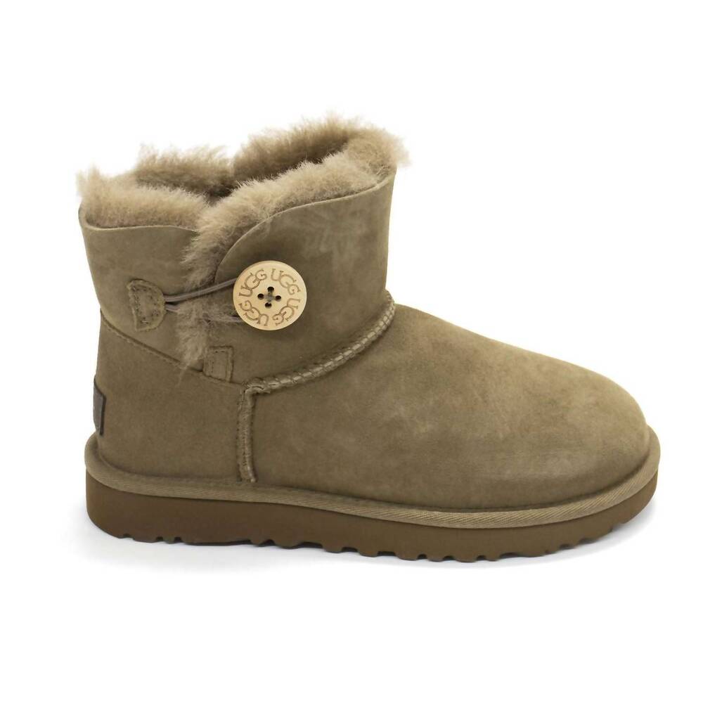 NEW UGG women's mini bailey button ii fashion boots in hickory